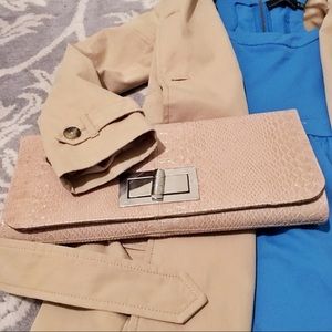 Faux Snakeskin Clutch